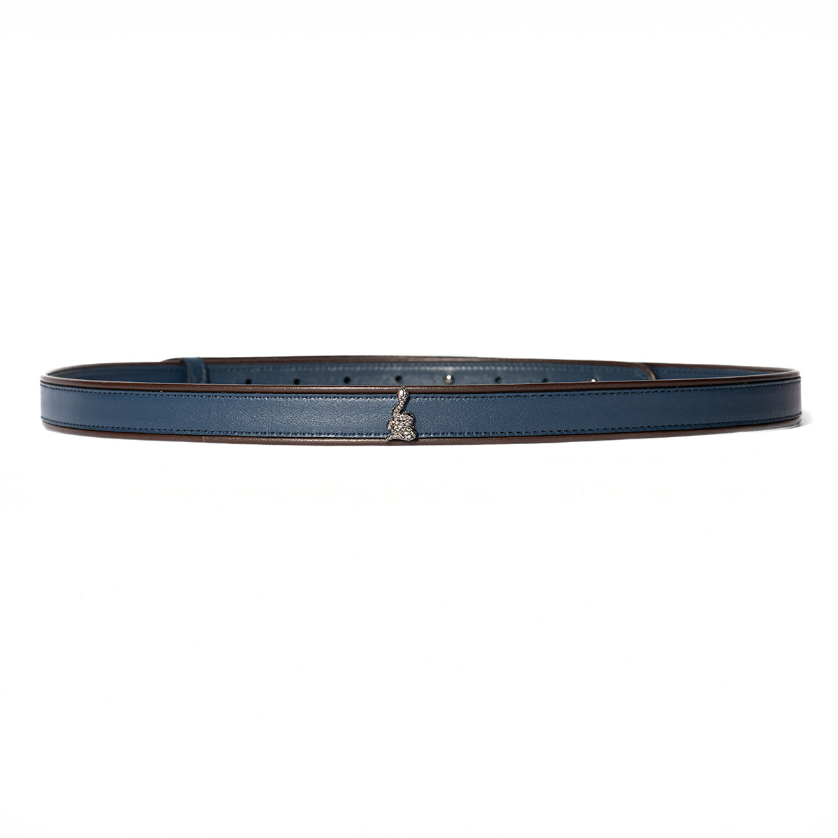 Cintura sottile Nina blu cosmo piping cioccolato