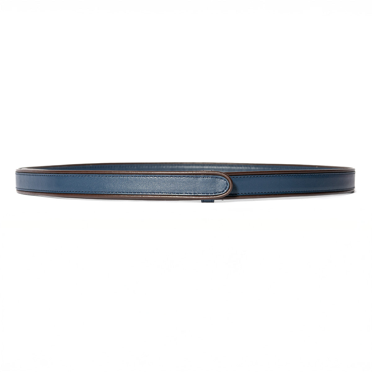 Cintura sottile Nina blu cosmo piping cioccolato