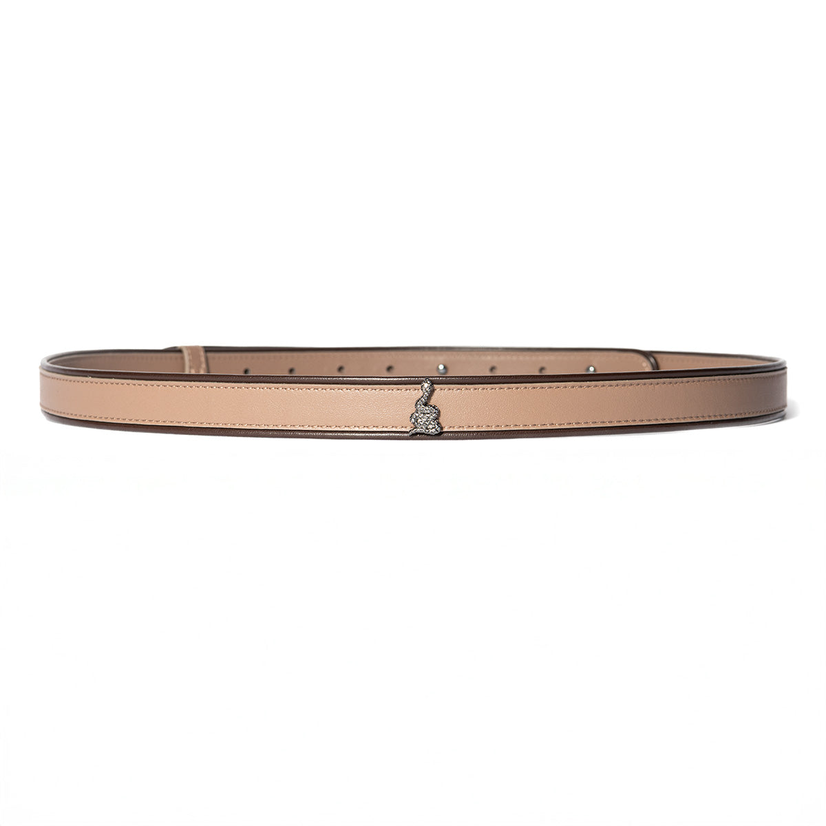 Cintura sottile Nina naturale piping moro ￼