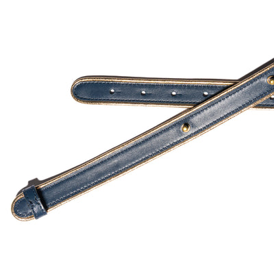 Cintura sottile Nina blu piping oro ￼