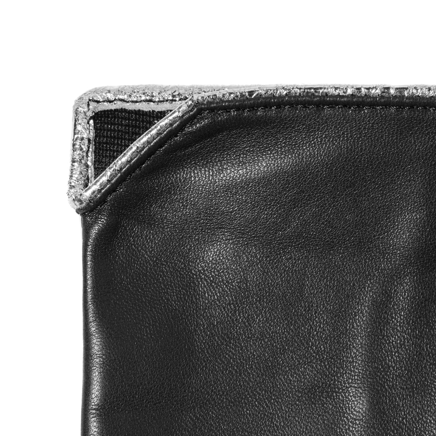 Manicotti corti nero piping argentato