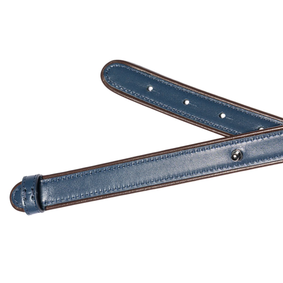 Cintura sottile Nina blu cosmo piping cioccolato