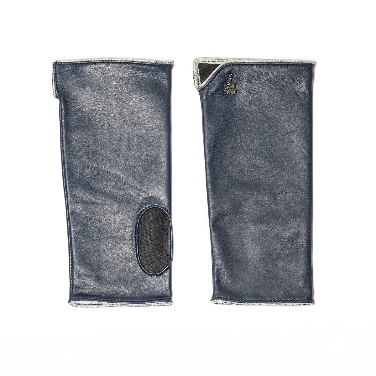 Manicotti medi blu cosmo piping argento