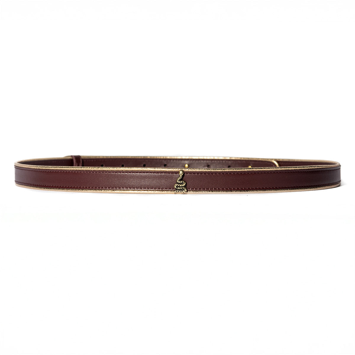 Cintura sottile Nina bordeaux piping oro