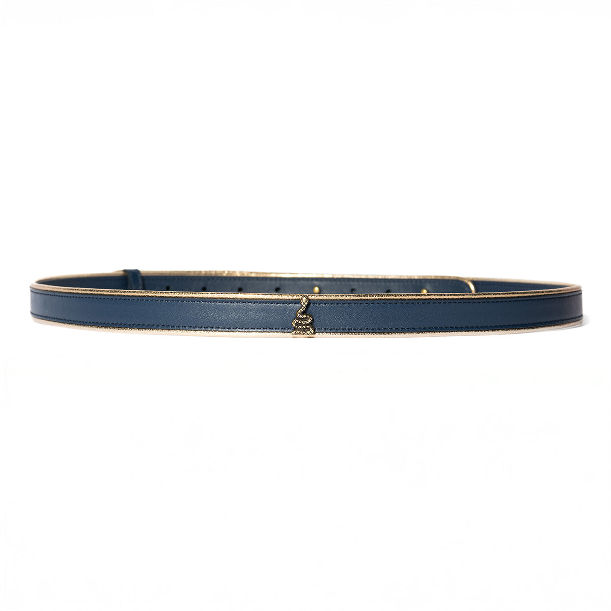 Cintura sottile Nina blu piping oro ￼