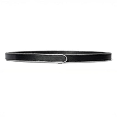 Cintura sottile Nina nero piping argento