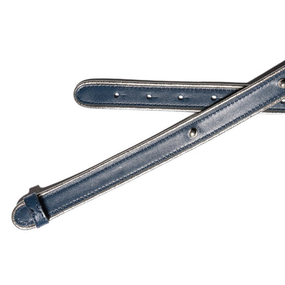 Cintura sottile Nina blu piping argento