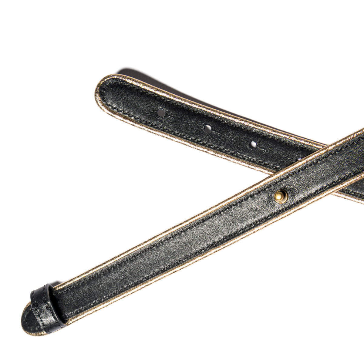 Cintura sottile Nina nera piping oro