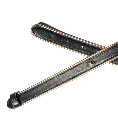 Cintura sottile Nina nera piping oro