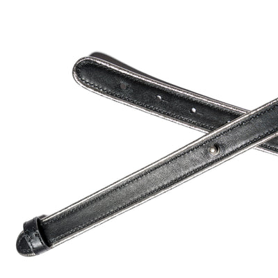 Cintura sottile Nina nero piping argento